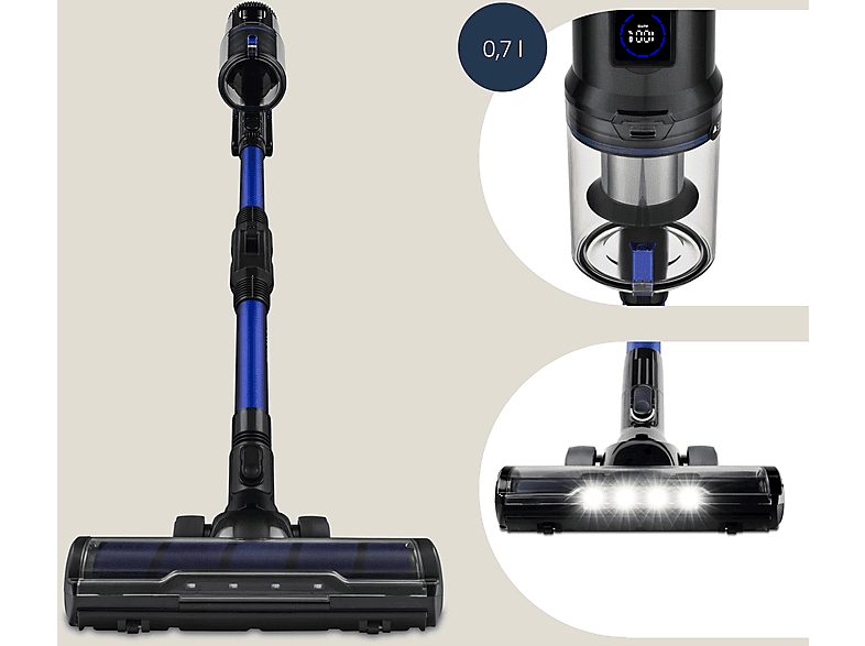 Aspirador escoba - ZEEGMA ZE-ZONDER KLAAR, 400 W, Potencia de succión 25 kPa, Depósito 0,7 l, Autonomía 75 min, Gris — foto 3