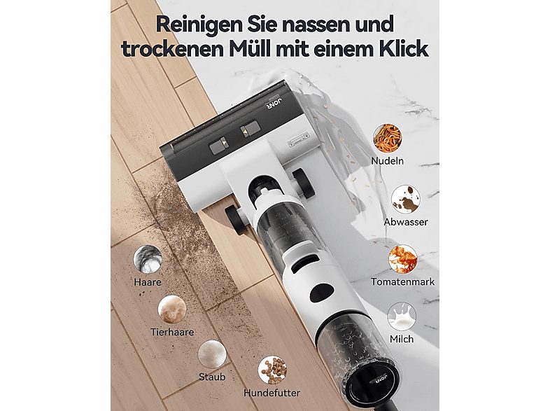 Aspirador Seco y Húmedo - JONR ED12, 200 W, Potencia de succión 160 W, Depósito 0.85 liters, Blanco — foto 5