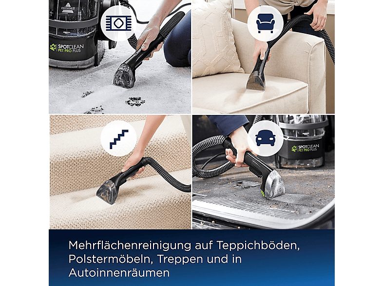 Aspirador sin bolsa - BISSELL Spot Clean Pet Pro Plus, 750 W, Potencia de succión 750 W, Depósito 2,2 l, Negro — foto 4