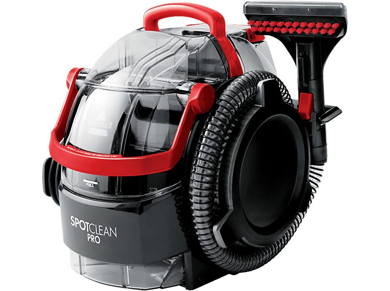 BISSELL Aspirador sin bolsa - Bissell SpotClean Pro, 750 W, 2.8 l, Limpieza manchas profesional, Negro y Rojo