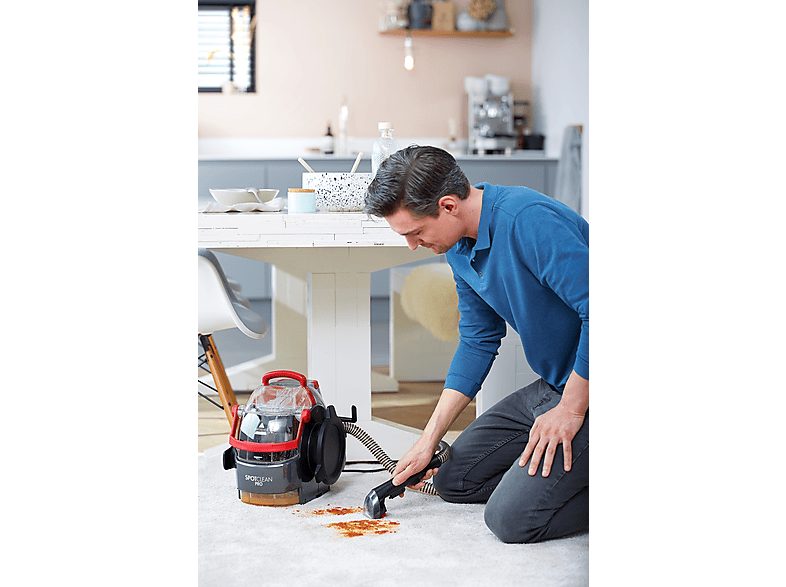 Aspirador sin bolsa - Bissell SpotClean Pro, 750 W, 2.8 l, Limpieza manchas profesional, Negro y Rojo — foto 6