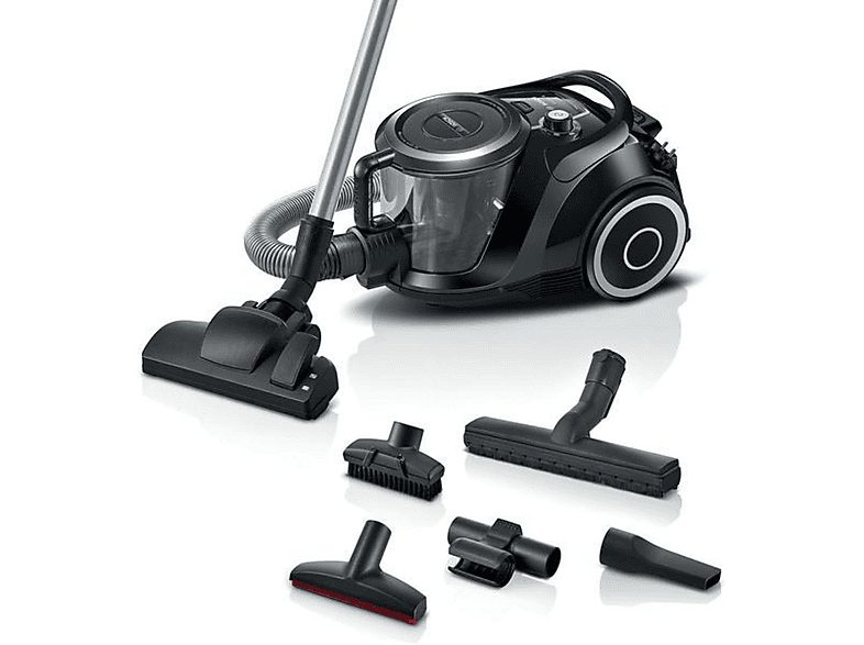 Aspirador sin bolsa - BOSCH BGC41XSIL, 700 W, Depósito 2,4 l, Negro