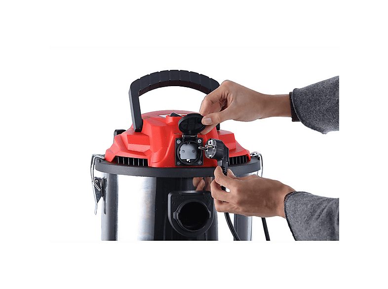 Aspirador sin bolsa - CAMRY CR7045, Aspirador Industrial Profesional con Toma de Corriente, Aspiradora Seco y Húmedo, Función So, 3400 W, Depósito 25 l, Rojo / Acero Inoxidable — foto 3