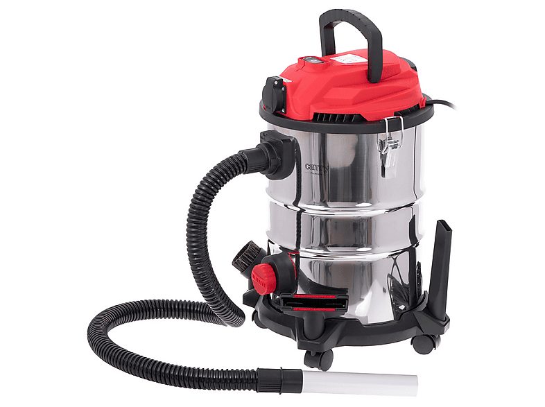 Aspirador sin bolsa - CAMRY CR7045, Aspirador Industrial Profesional con Toma de Corriente, Aspiradora Seco y Húmedo, Función So, 3400 W, Depósito 25 l, Rojo / Acero Inoxidable — foto 4