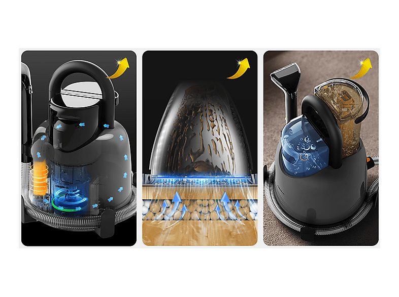 Aspirador sin bolsa - DEERMA BY200S, 1200 W, Depósito 1.7l, Plata — foto 7