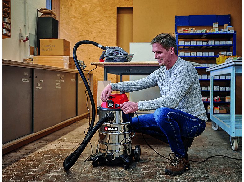 Aspirador sin bolsa - EINHELL TH-VC 1930 SA, 1500 W, Potencia de succión 1500 W, Depósito 30L, Inox — foto 3