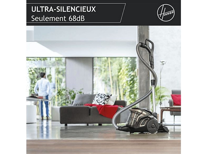 Aspirador sin bolsa - HOOVER H-POWER HP720PET, 850 W, Potencia de succión 850 W, Depósito 2 l, Dorado y Negro — foto 4