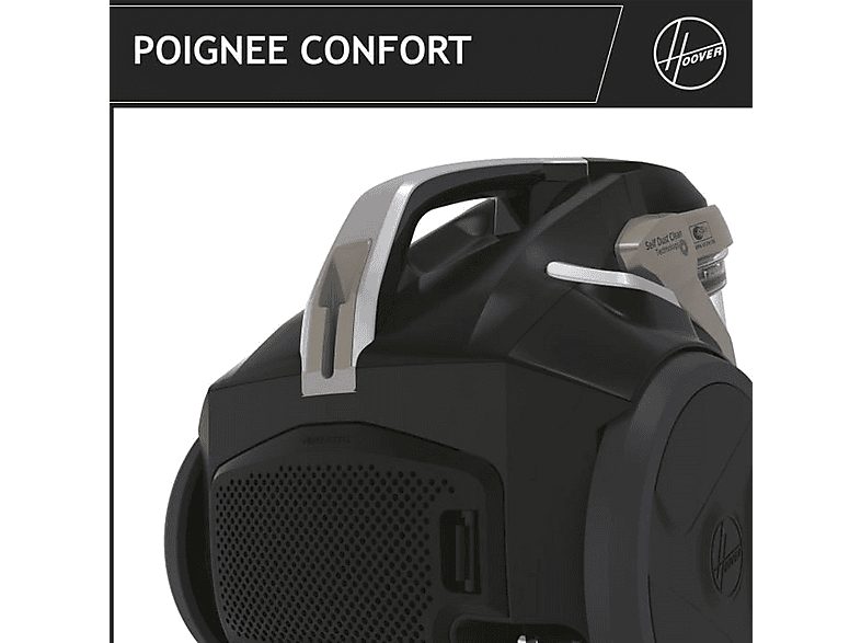 Aspirador sin bolsa - HOOVER H-POWER HP720PET, 850 W, Potencia de succión 850 W, Depósito 2 l, Dorado y Negro — foto 6