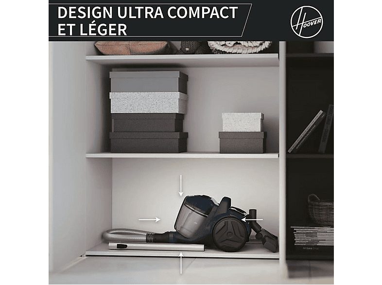 Aspirador sin bolsa - HOOVER HP110HM 011, 700 W, Depósito 2 l, Azul — foto 3