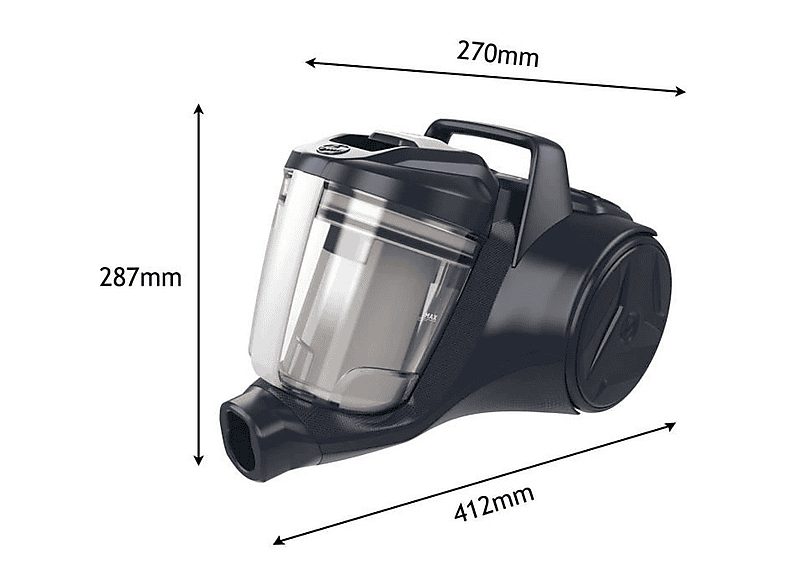 Aspirador sin bolsa - HOOVER HP110HM 011, 700 W, Depósito 2 l, Azul — foto 9