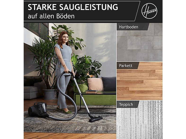 Aspirador sin bolsa - HOOVER HP120PET 011, 700 W, Depósito 2 l, Gris — foto 7