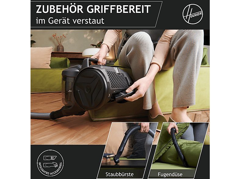 Aspirador sin bolsa - HOOVER HP120PET 011, 700 W, Depósito 2 l, Gris — foto 8