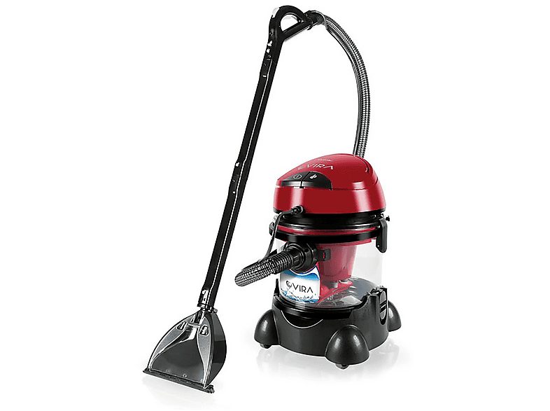 MPM Aspirador sin bolsa - MPM MOD-22, Lava-aspiradora con Limpiador de Tapiceria para Coche, Humedo Seco, 10L, Profesional, Filtro, 2400 W, Potencia de succión 210 AirWatt, Depósito 10 l, Rojo