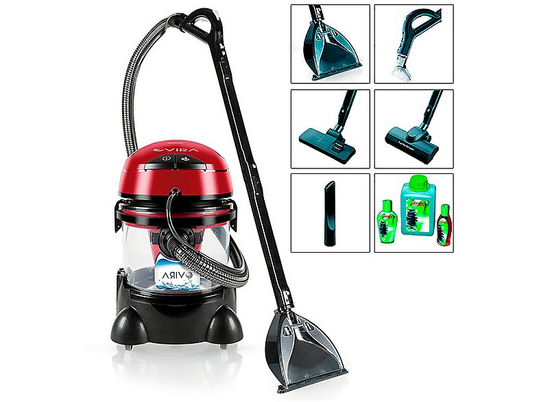 Aspirador sin bolsa - MPM MOD-22, Lava-aspiradora con Limpiador de Tapiceria para Coche, Humedo Seco, 10L, Profesional, Filtro, 2400 W, Potencia de succión 210 AirWatt, Depósito 10 l, Rojo — foto 5