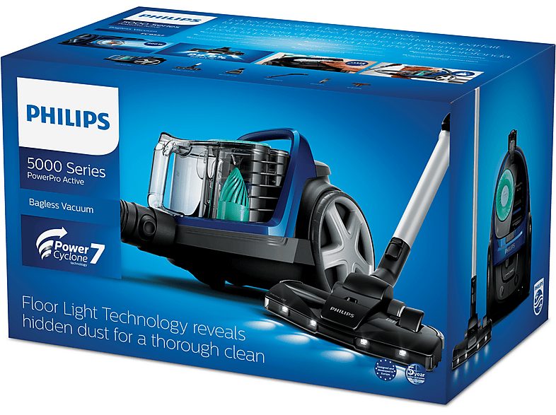 Aspirador sin bolsa - PHILIPS 5000 series FC9557/09, 900 W, Depósito 1,5 l, Azul — foto 7