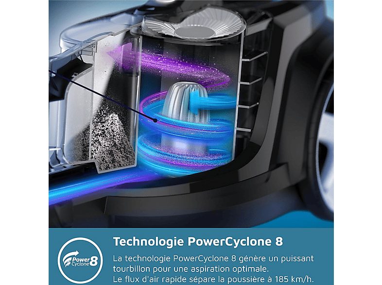 Aspirador sin bolsa - PHILIPS FC9729/09, 900 W, Potencia de succión 420 AirWatt, Depósito 2 l, Rojo — foto 5