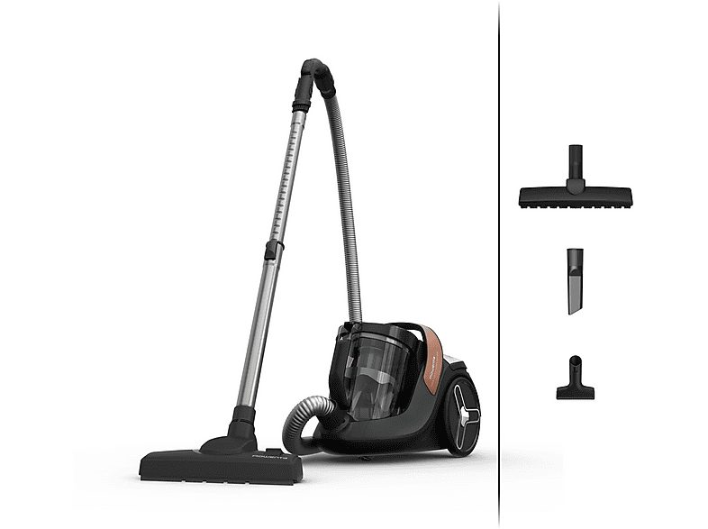 Aspirador sin bolsa - ROWENTA Green Force  Cyclonic Effitech RO7C30, 500 W, Depósito 2,5 l, Negro, Naranja