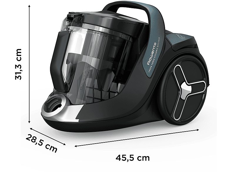 Aspirador sin bolsa - Rowenta Green Force Cyclonic Effitech+ RO7C71, 900W, 2.5 L, Filtración HEPA, Radio Acción 9 m, 66 dB(A), Kit hogar y coche, Azul — foto 7