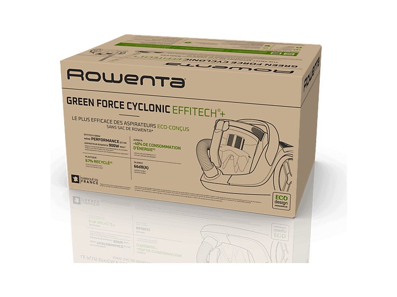 Aspirador sin bolsa - Rowenta Green Force Cyclonic Effitech+ RO7C71, 900W, 2.5 L, Filtración HEPA, Radio Acción 9 m, 66 dB(A), Kit hogar y coche, Azul — foto 8