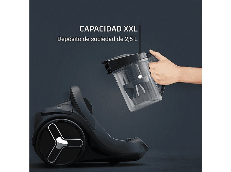 Aspirador sin bolsa - Rowenta Green Force Cyclonic Max RO7B13EA, 900W, 2.5 L, Filtro HEPA, Radio acción 9 m, 73 dB(A), Negro — foto 4