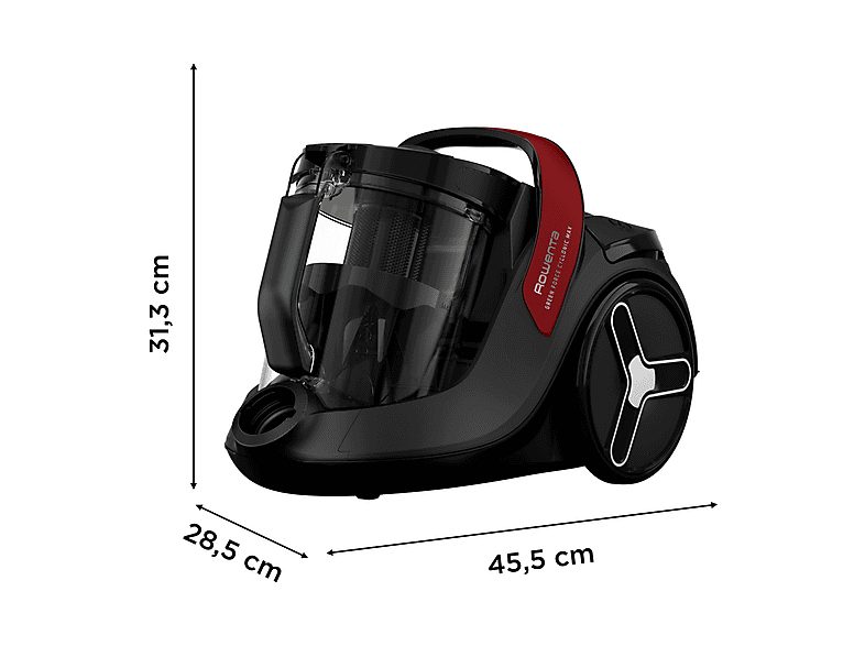 Aspirador sin bolsa - Rowenta Green Force Cyclonic Max RO7B13EA, 900W, 2.5 L, Filtro HEPA, Radio acción 9 m, 73 dB(A), Negro — foto 7