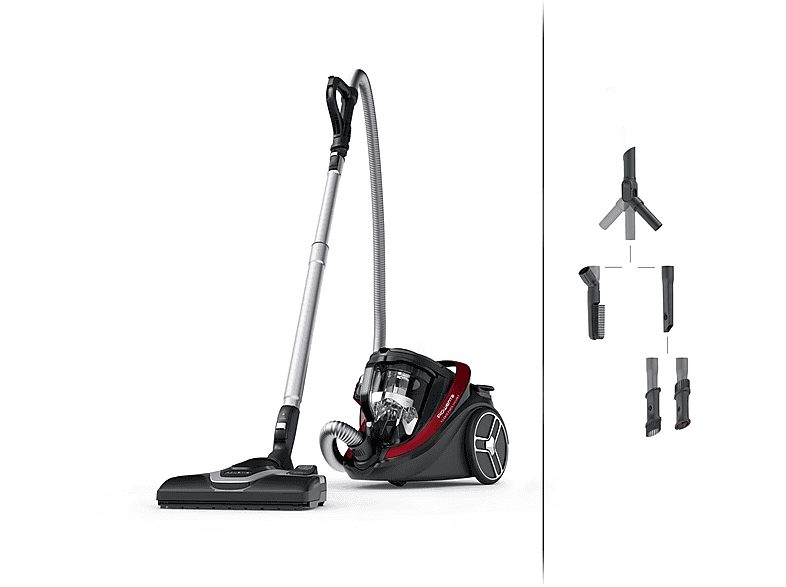 Aspirador sin bolsa - ROWENTA Silence Force RO7933, 500 W, Depósito 2,5 l, Red, Black