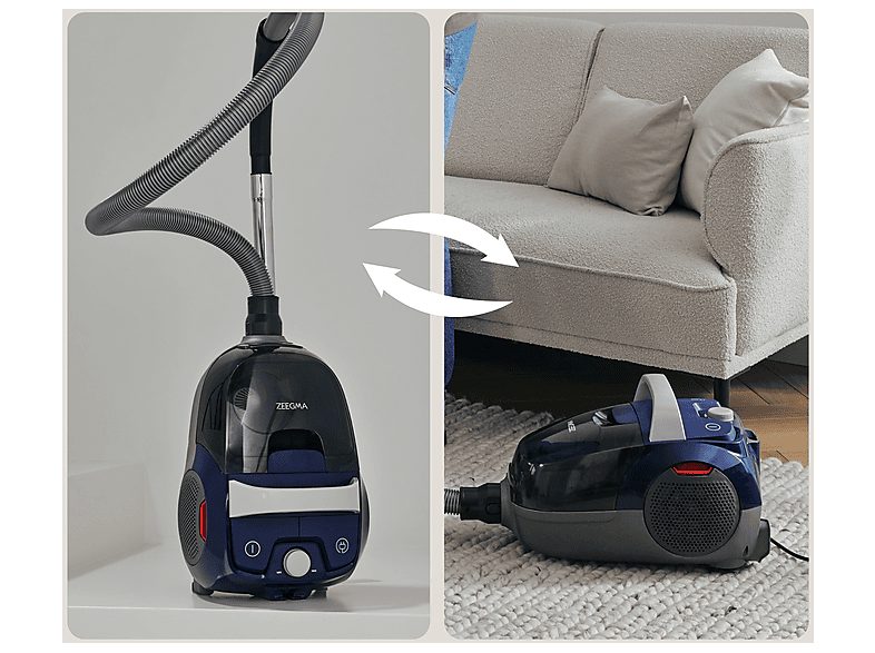 Aspirador sin bolsa - ZEEGMA ZONDER VERRE FLOW, 800 W, Potencia de succión 800 W, Depósito 2,2 l, Azul — foto 11