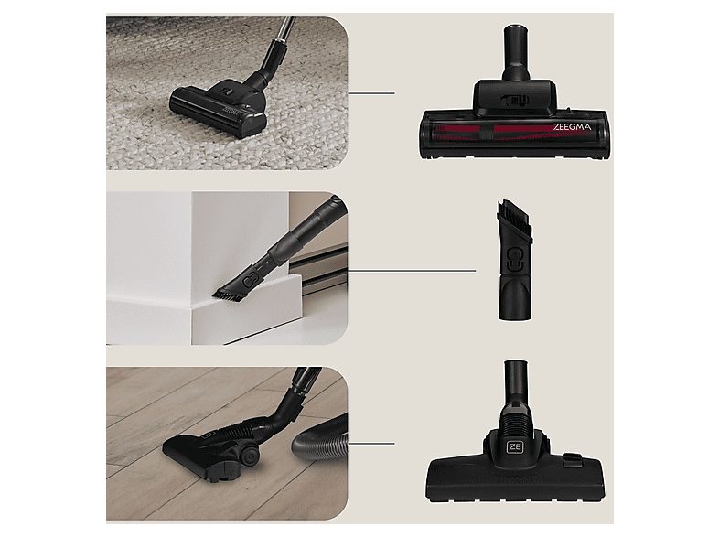 Aspirador sin bolsa - ZEEGMA ZONDER VERRE FLOW, 800 W, Potencia de succión 800 W, Depósito 2,2 l, Azul — foto 3