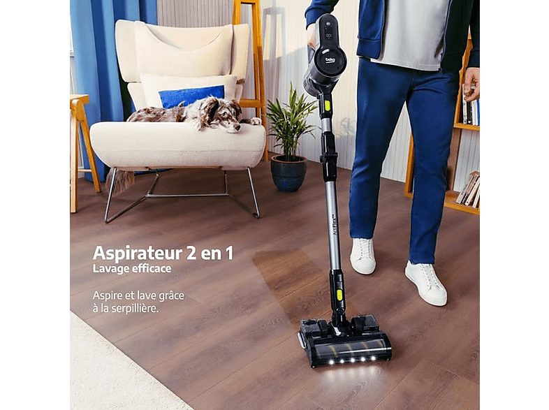 Aspiradora escoba - BEKO VRT84225VI, 1,0 W, Potencia de succión 100 W, Depósito 0,1 ml, Gris — foto 2