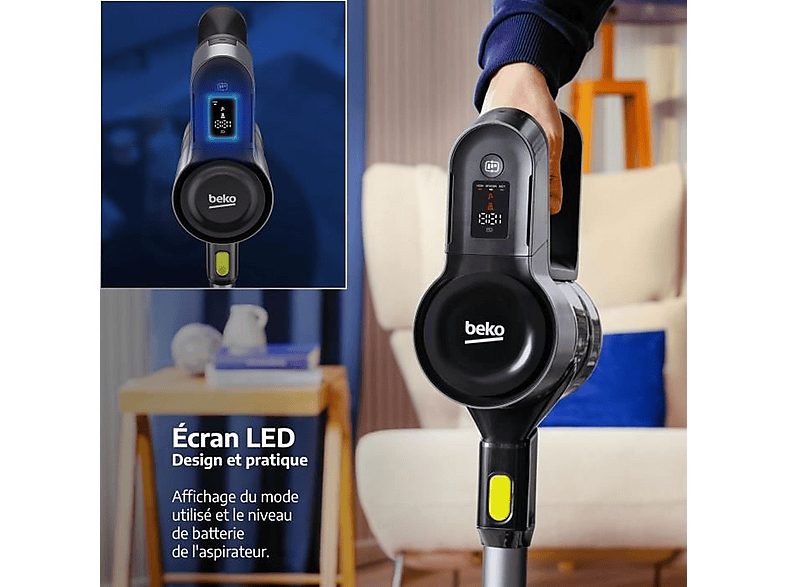Aspiradora escoba - BEKO VRT84225VI, 1,0 W, Potencia de succión 100 W, Depósito 0,1 ml, Gris — foto 5
