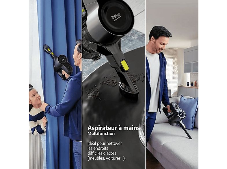 Aspiradora escoba - BEKO VRT84225VI, 1,0 W, Potencia de succión 100 W, Depósito 0,1 ml, Gris — foto 8