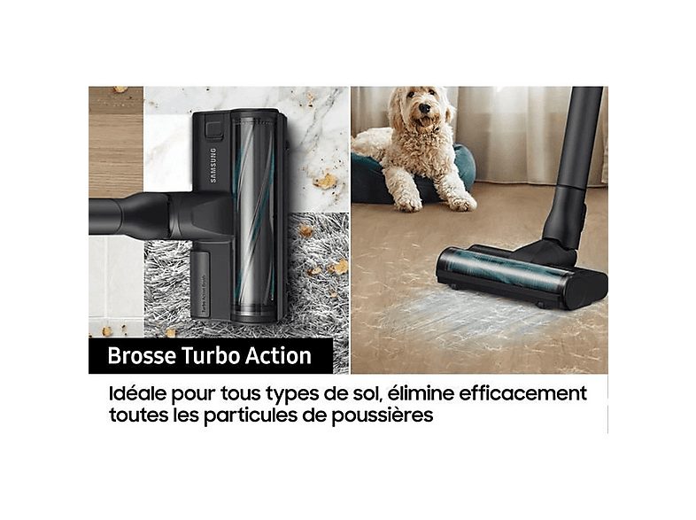 Aspiradora escoba - SAMSUNG Jet 75E Turbo, 200 W, Potencia de succión 200 AirWatt, Depósito 0,8 l, Gris — foto 4