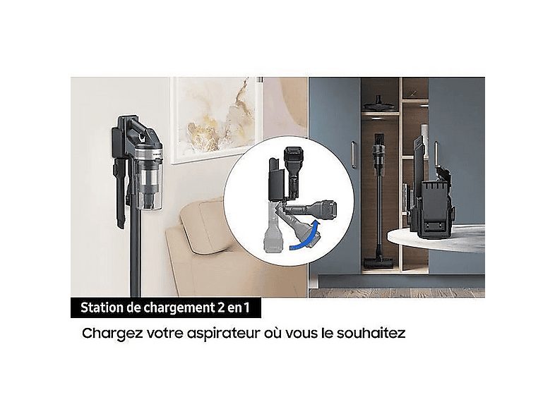 Aspiradora escoba - SAMSUNG Jet 75E Turbo, 200 W, Potencia de succión 200 AirWatt, Depósito 0,8 l, Gris — foto 6