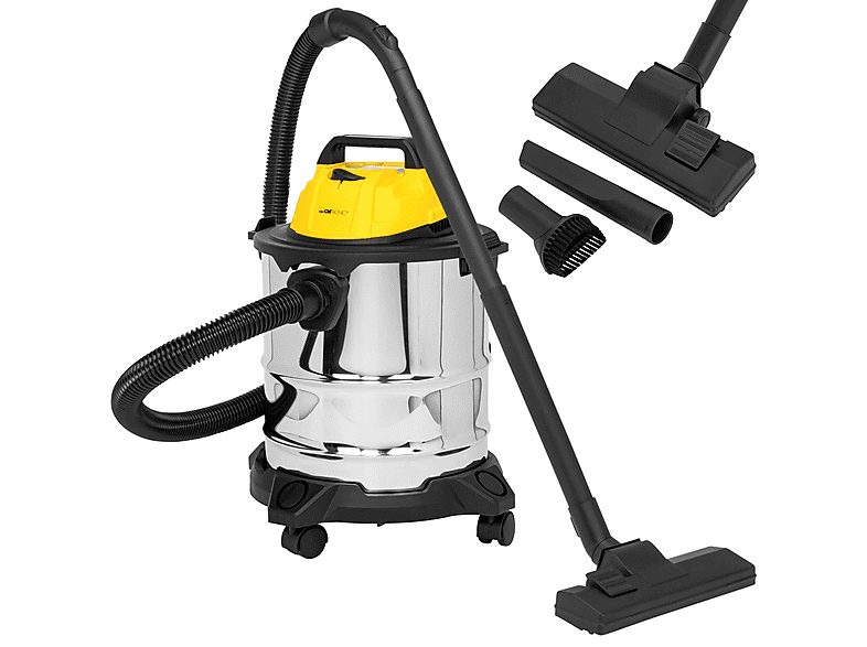 CLATRONIC Aspiradora seco y húmedo - CLATRONIC 263978, 1200 W, Potencia de succión 1200 W, Depósito 20 l, Inox