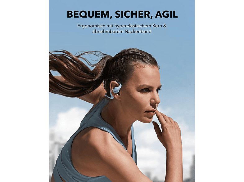 Auriculares conducción de aire  - AeroFit Pro SOUNDCORE BY ANKER, Control remoto, Bluetooth, Color aguamarina — foto 8