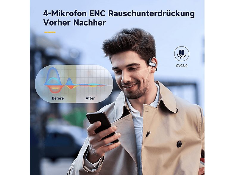 Auriculares conducción de aire  - Air Conduction Pro OPENROCK, Control remoto, Bluetooth, Negro — foto 6