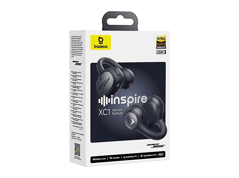 Auriculares conducción de aire - Baseus Inspire XC1 Sound By Bose, 40 h de autonomía, Cancelación de ruido, Sonido inmersivo Dolby Spatial, Negro — foto 9