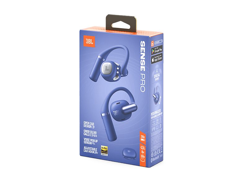 Auriculares conducción de aire - JBL Sense Pro, 38h Autonomía, Open-ear, Gancho Ajustable, 4 Micrófonos, Azul — foto 8