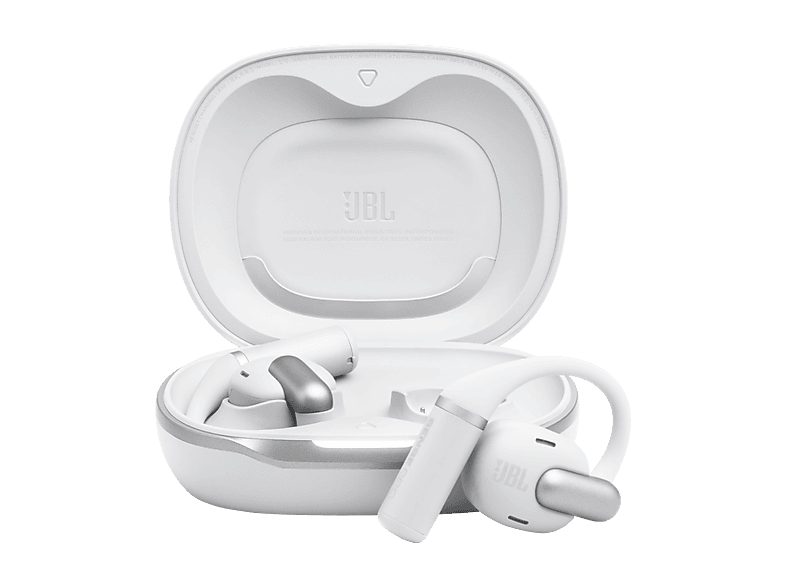 Auriculares conducción de aire - JBL Sense Pro, 38h Autonomía, Open-ear, Gancho Ajustable, 4 Micrófonos, Blanco