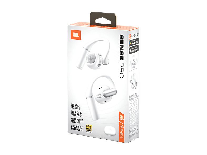 Auriculares conducción de aire - JBL Sense Pro, 38h Autonomía, Open-ear, Gancho Ajustable, 4 Micrófonos, Blanco — foto 8