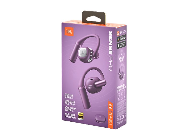 Auriculares conducción de aire - JBL Sense Pro, 38h Autonomía, Open-ear, Gancho Ajustable, 4 Micrófonos, Morado — foto 8