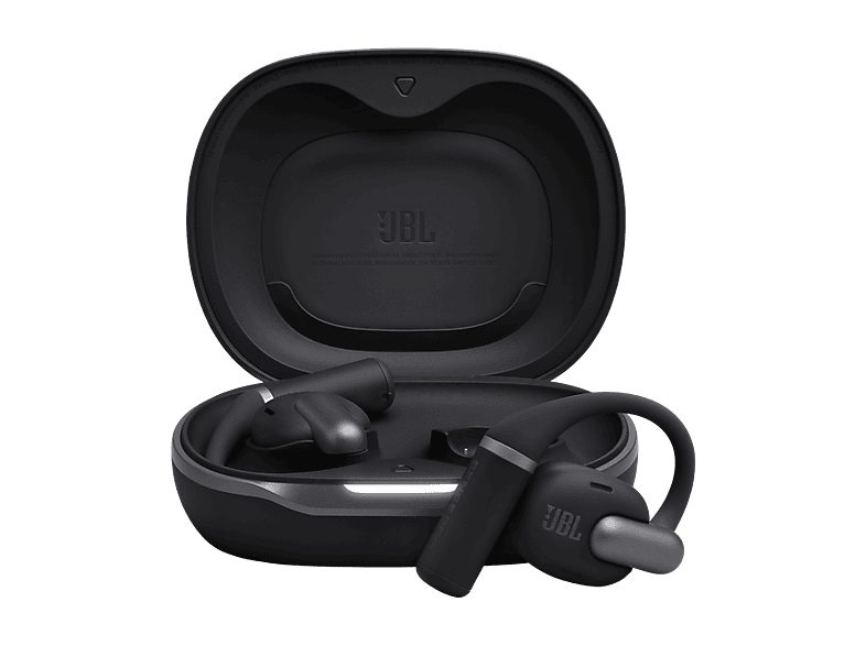 Auriculares conducción de aire - JBL Sense Pro, 38h Autonomía, Open-ear, Gancho Ajustable, 4 Micrófonos, Negro