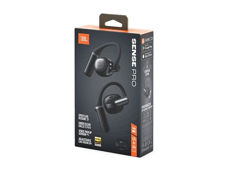 Auriculares conducción de aire - JBL Sense Pro, 38h Autonomía, Open-ear, Gancho Ajustable, 4 Micrófonos, Negro — foto 8