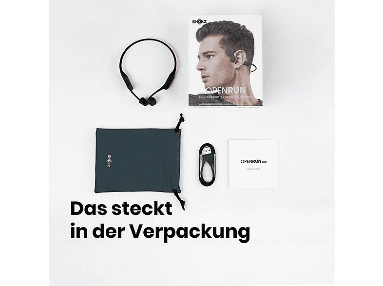 Auriculares conducción ósea  - OPENRUN SHOKZ, Control remoto, Bluetooth, Negro — foto 7