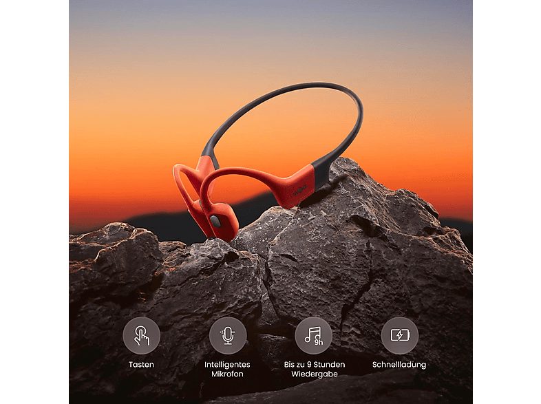 Auriculares conducción ósea  - OpenSwim Pro SHOKZ, Control remoto, Bluetooth, Red — foto 9