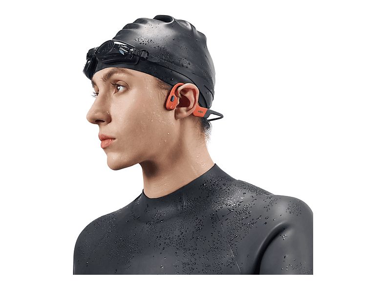 Auriculares conducción ósea - Shokz OpenSwim Pro, Banda para el cuello, Bluetooth/MP3, Carga por USB-C, IP68, Rojo — foto 4