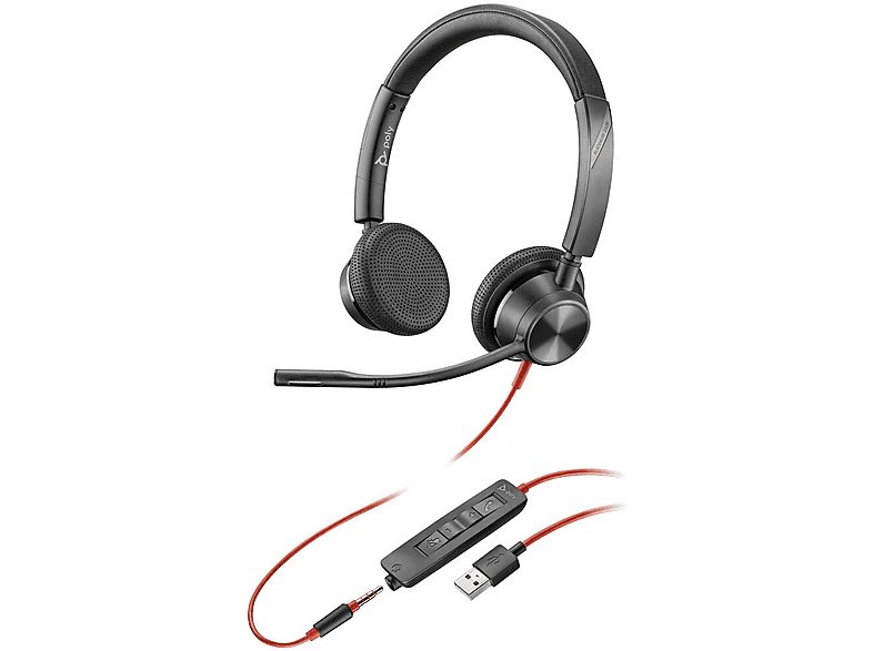 POLY Auriculares de diadema con cable  - Blackwire 3325 USB-A Headset POLY, Circumaurales, Not available