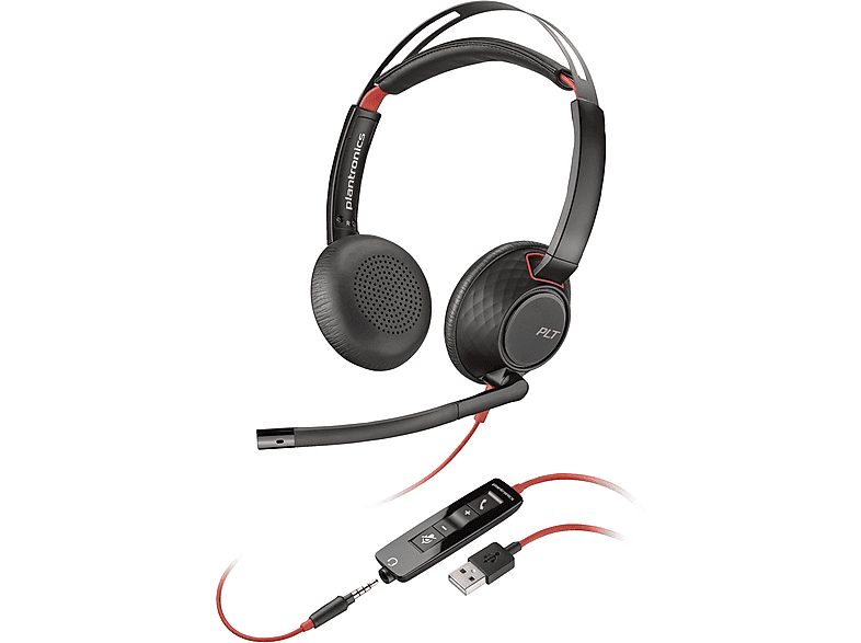 Auriculares de diadema con cable  - Blackwire 5220 Stereo USB-A Headset (Bulk) POLY, Circumaurales, Negro — foto 4