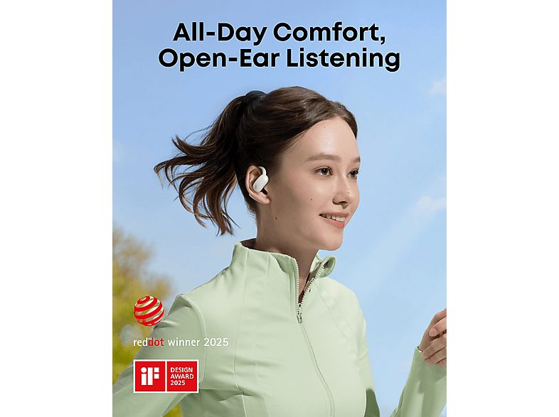 Auriculares deportivos  - AeroFit 2 SOUNDCORE BY ANKER, Control remoto, Bluetooth, Blanco — foto 2