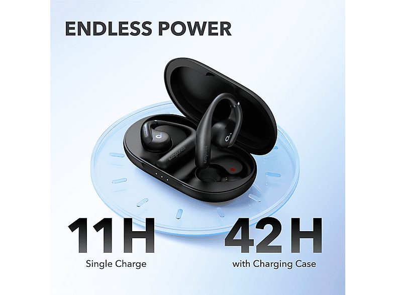 Auriculares deportivos  - AeroFit SOUNDCORE BY ANKER, Control remoto, Bluetooth, Negro — foto 6